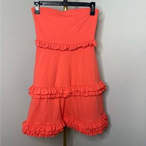 Susana Monaco Coral Strapless Ruffle Dress